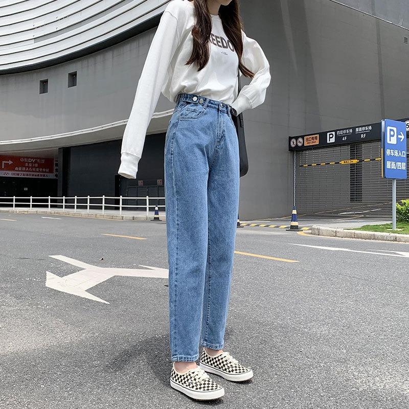 Jeans Women's Pants Spring and Autumn New High-waisted and Thin Radish Small Retro Dad Harlan Pants
