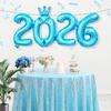 2026 Zlaté fóliové číselné balóny s korunou na rok 2026 Nový rok, Štedrý večer, Festival, Párty potreby, Dekorácie, Vianočná domáca dekorácia