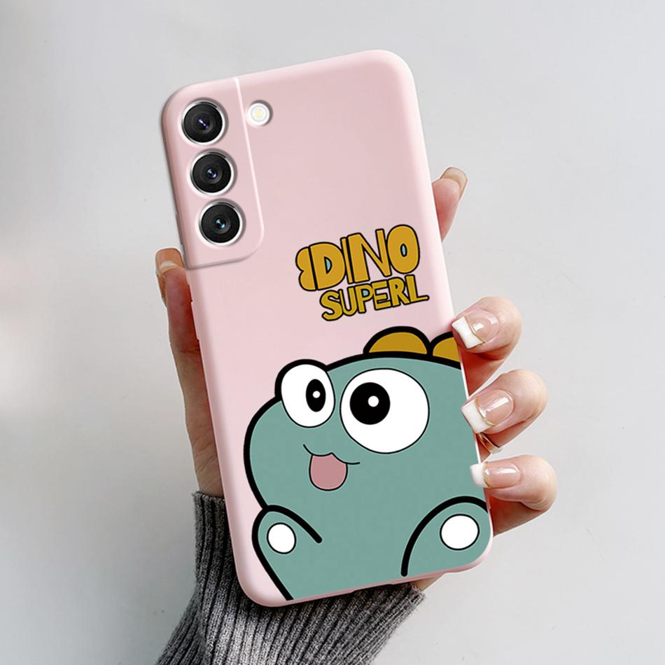 For Samsung Galaxy S22 S 22 Plus S22 Ultra S22+ Case Soft Slim Cute Bear Cartoon Frog Candy Painted Back Cover Funda Bumper Bags
