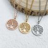 Fashionable and Simple Stainless Steel Gold-plated Necklace, Silver Tree of Life O-shaped Chain, Rose Gold Women's Necklace
