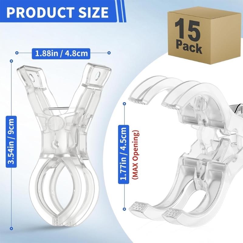 15pcs Transparent Balloon Arch Clips with Metal Spring Large Clamps For Birthday Decoration Accessories
