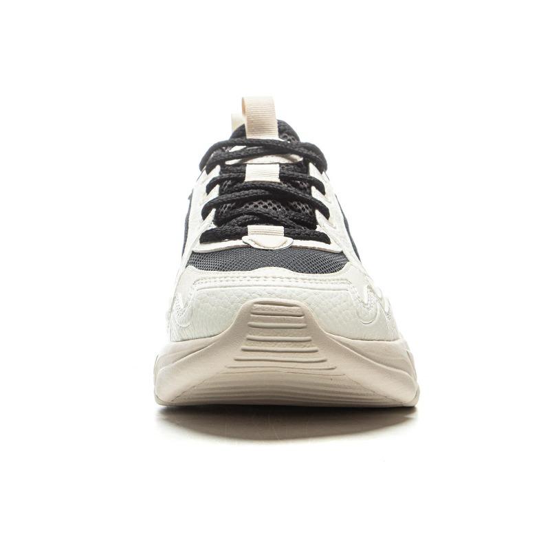 Li-Ning Yunhai Mens Low Top Dad Shoes White Black Retro Thick Sole Cushion Anti Slip Support AGCU305-4