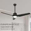 Nordic Retro Chandelier with Variable Frequency Fan Light for Living Room and Restaurant - ETL Certified