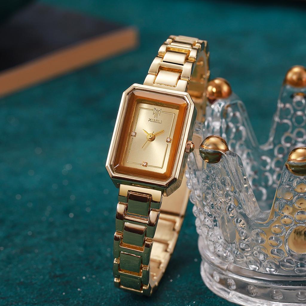 Montres de Luxe Marque Top Or Femmes Élégantes Petit Cadran Carré Montre à Quartz pour Dames Mode Simple Montre Femme zegarek damski