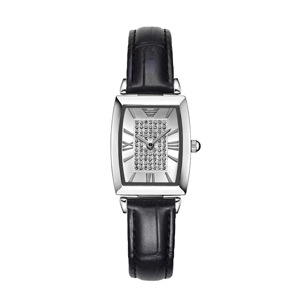 Oushijia New Square Diamond Women's Roman Minimalist Tonneau Quartz Watch