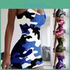 Women Spaghetti Strap Bodycon Mini Dress Sexy Camouflage Sleeveless Summer Dress