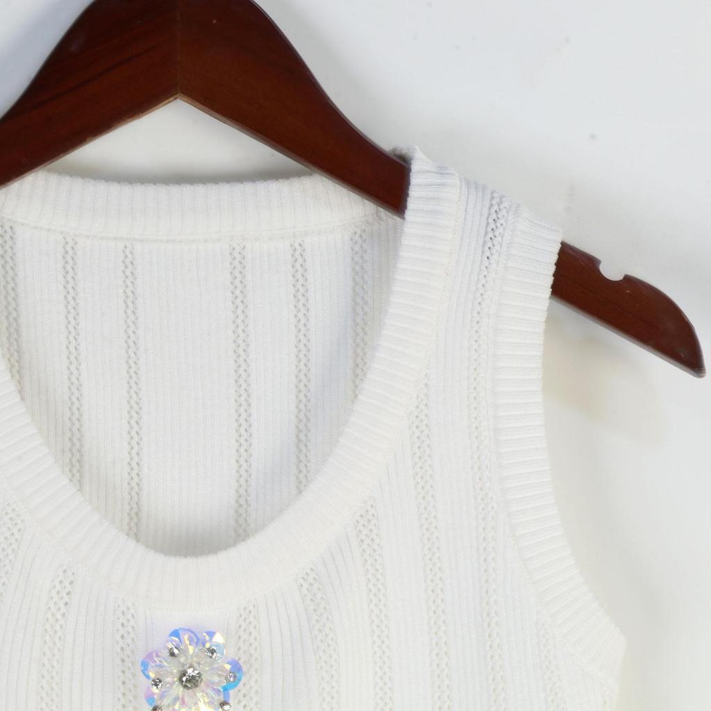 Ladylike French Style Sleeveless Knitted Vest