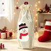 Fabric Wine Bottle Gift Bag for Christmas Presentation, Designed for a Standard Bottle with a Gathered Cord Closure