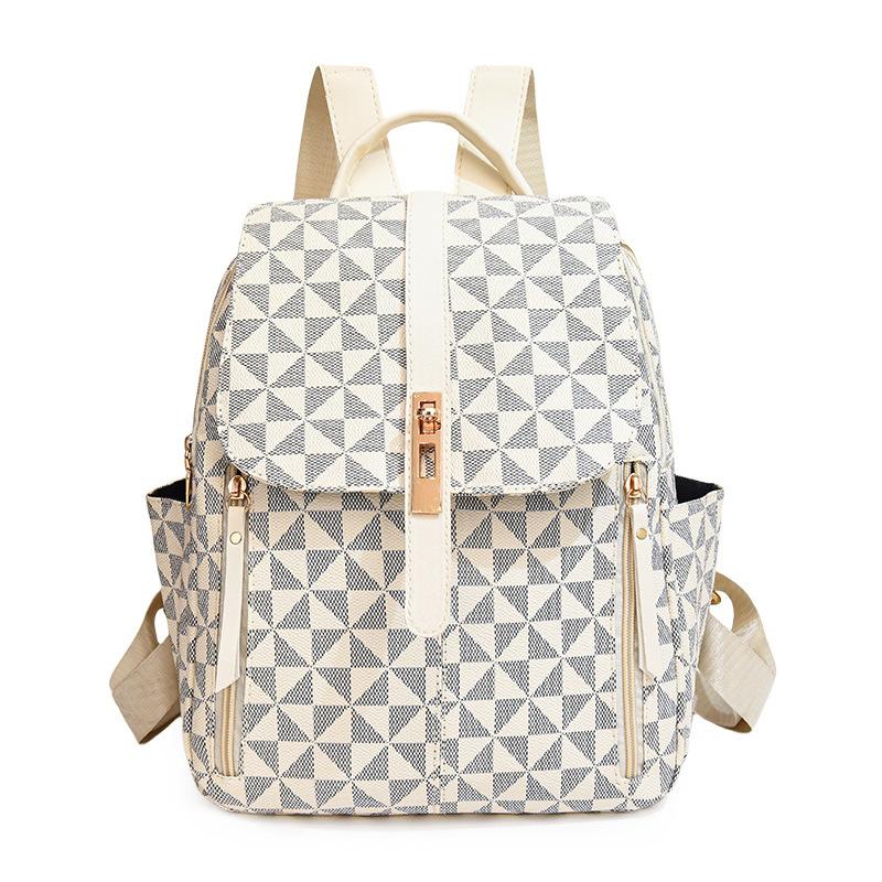 Двухлямочная сумка с ретро-кэжуал принтом, Школьная сумка большой вместимости с модным и трендовым дизайном, Популярная большая сумка