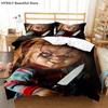 Chucky Kult Horrorfilm 3D Bettbezug Bettwäscheset Bettdecke Leinen Kissenbezüge Geschenk Heimdeko Einzel Doppel Twin King Queen