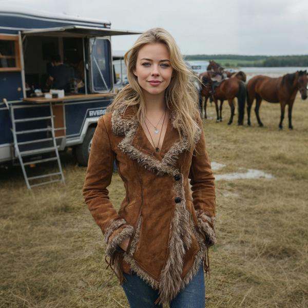 Women's Retro Fur Collar and Lapel Jacket