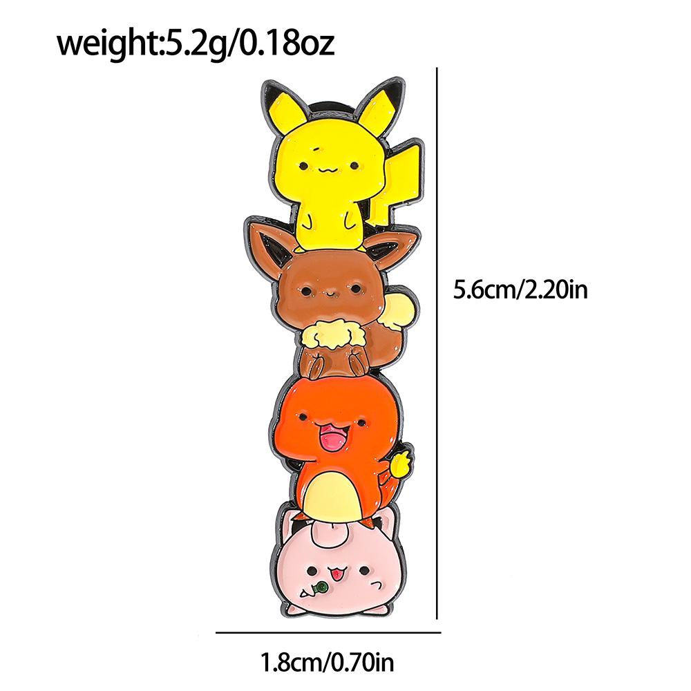 Cute Creative Pokémon Brooch Pokémon Pikachu Koda Duck Stacked Le Metal Badge Accessories