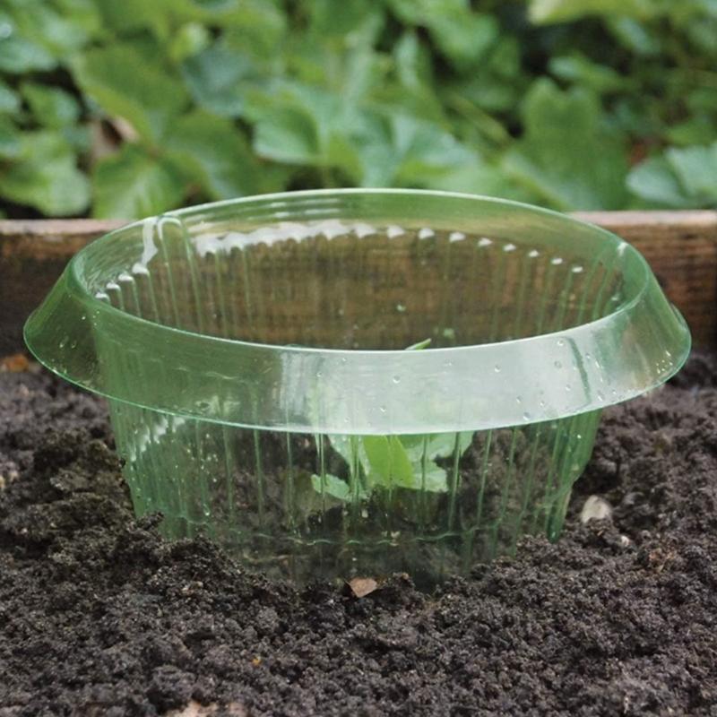 Runda växtskydd Snigelkrage Set om 10 Väderbeständigt Trädgårdsskydd Med Ventilationshål för Växt