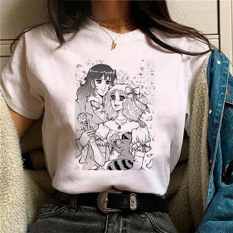 Candy Cartoon Print Streetwear T-shirt Harajuku Clothes Fashion Girls T Shirt Short Sleeve Summer Tee Casual Female O-Neck Top