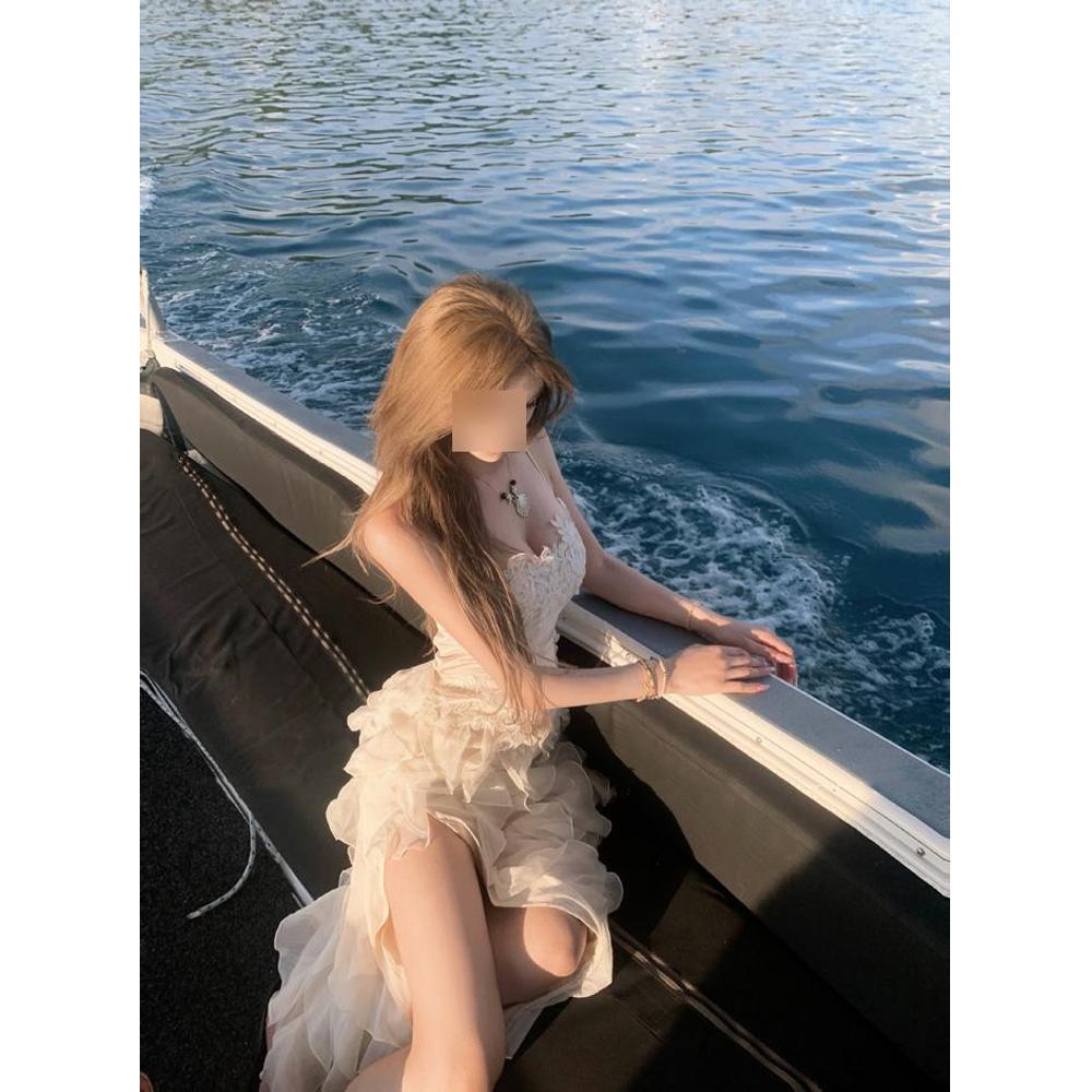 Girl Sanya Seaside Vacation Suspender Dress Female Summer Lotus Leaf Edge Beautiful Fairy Dress