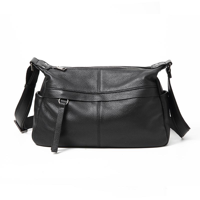 

Летняя сумка Senior Sense с большой вместимостью через плечо, универсальная сумка из коровьей кожи для головы чёрный