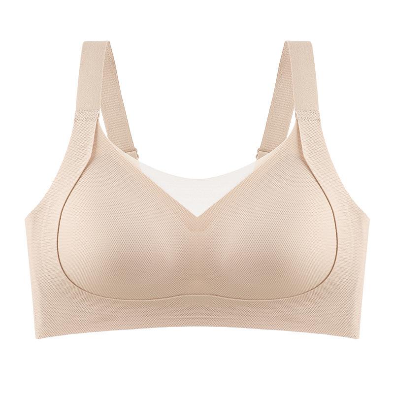 Sports seamless small breasts gather underwear women's no steel ring soft support pull up support anti-sagging jelly strip bra