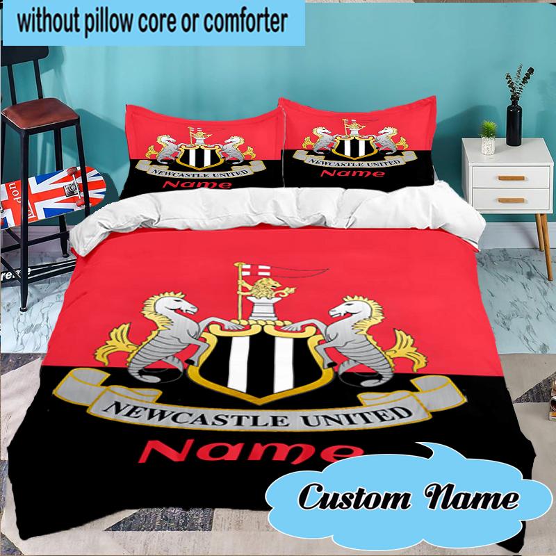 Custom Name Newcastle Crest Bedding Set 3pcs, Bedding Set Including 1pc Duvet Cover And 2pcs Pillowcases for Bedroom, Dormitory Gift