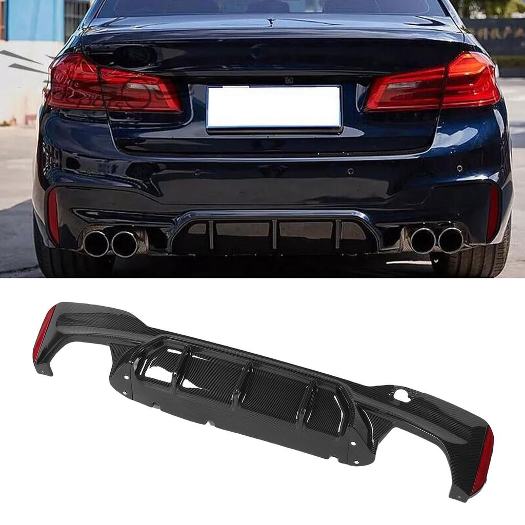 Rear Bumper Diffuser Lip with Tow Hook Cover for M Competition High Performance Strong   Replacement for 5 Series G30 G31 M Sport M5