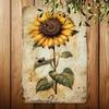 Metal Tin Sign Sunflowers Bees Wall Art Rustic Farmhouse Kitchen Decor 8x12 Inches