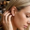 Minimalist Cute Oval Crystal Stud Earrings for Women Luxury Silver Tone Copper Cubic Zirconia Daily Gift Jewelry Accessories