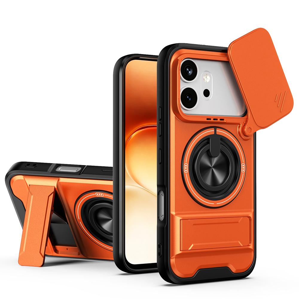 KEYSION Magnetic Phone Case for HONOR 600 600 Pro 5G Slide Camera Protection Upright Kickstand 360° Ring Shockproof Back Cover