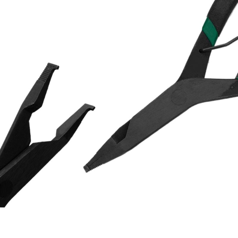 Car Snap Ring Pliers Carbon Steel Flat Nose Circlip Pliers With Central Spring For Gearbox Maintenance Special Circlip Pliers