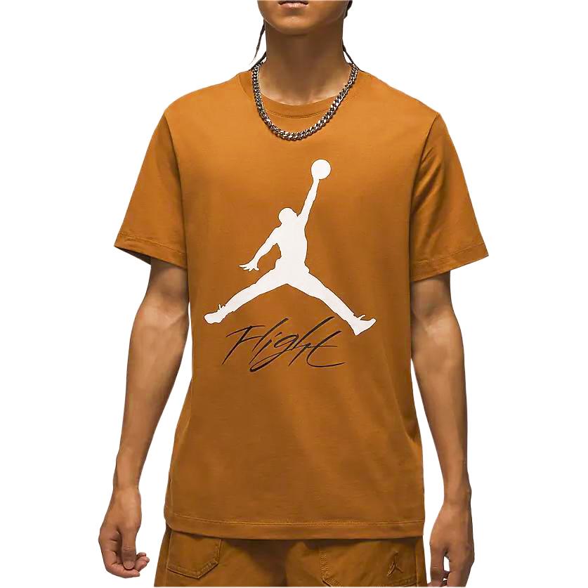 Jordan Jumpman Flight Comfortable Soft Knit Short Sleeve T-Shirt Men Tops Bronze White AO0665228