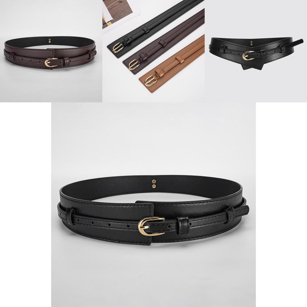Womens Elegant Pu Leather Belt Alloy Pin Buckle Fashion Waist Strap Suitable For Work And Leisure