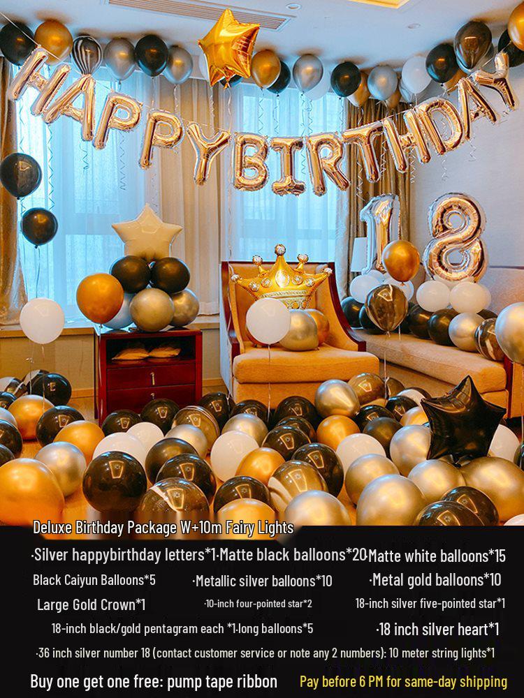 18th Birthday Party Decorations: Balloons & Background Wall Props for Boys & Girls