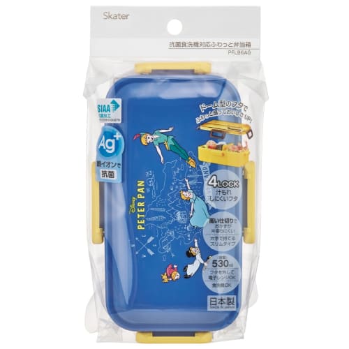 Skater Bento Box 530ml Antibacterial Fluffy Dome Lid For Women Made in Japan Disney Peter Pan PFLB6AG