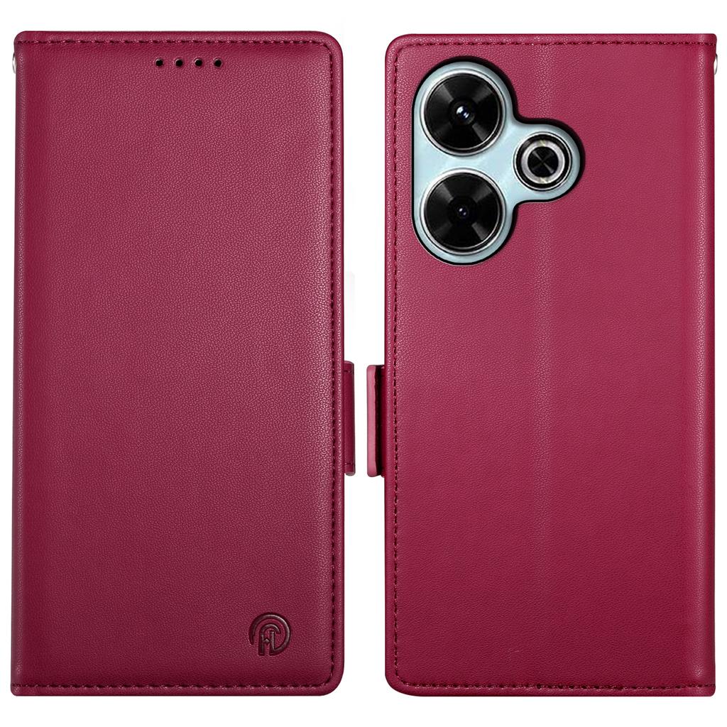 DF-010 For Xiaomi Redmi 13 4G/5G/Note 13R 5G/Poco M6 4G Wallet Case PU Leather Stand Phone Shell