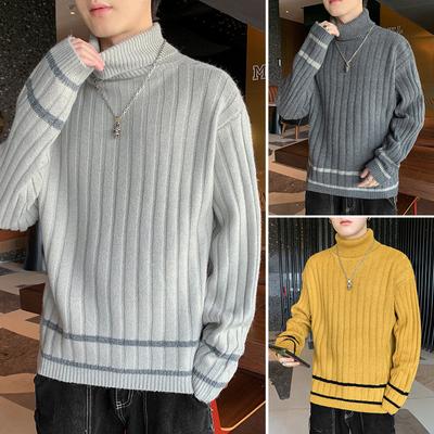 Pull à col roulé pour hommes, sous-vêtements d'automne/hiver, tendance, chaud, pull en tricot épais