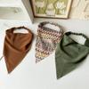 Frühling Herbst Geometrischer Druck Haartuch Dreieck für Damen Tägliche Nutzung Bequemes Elastisches Haarband