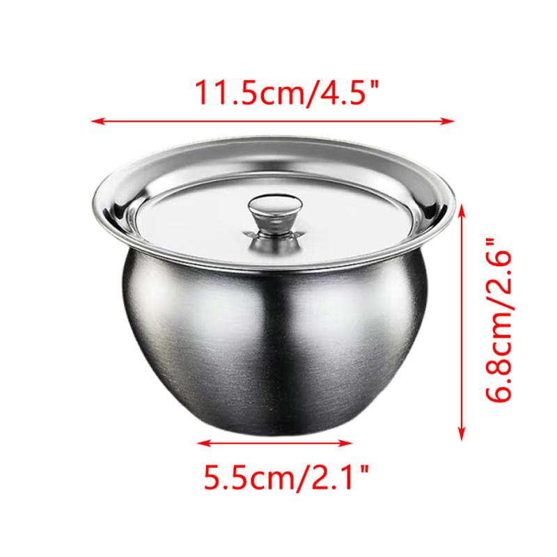 Stainless Steel Steamed Egg Bowl Ramen Rice Fruit Salad Stew Bowls With Lids Soup Cup Food Container Kitchen Tableware Supplies