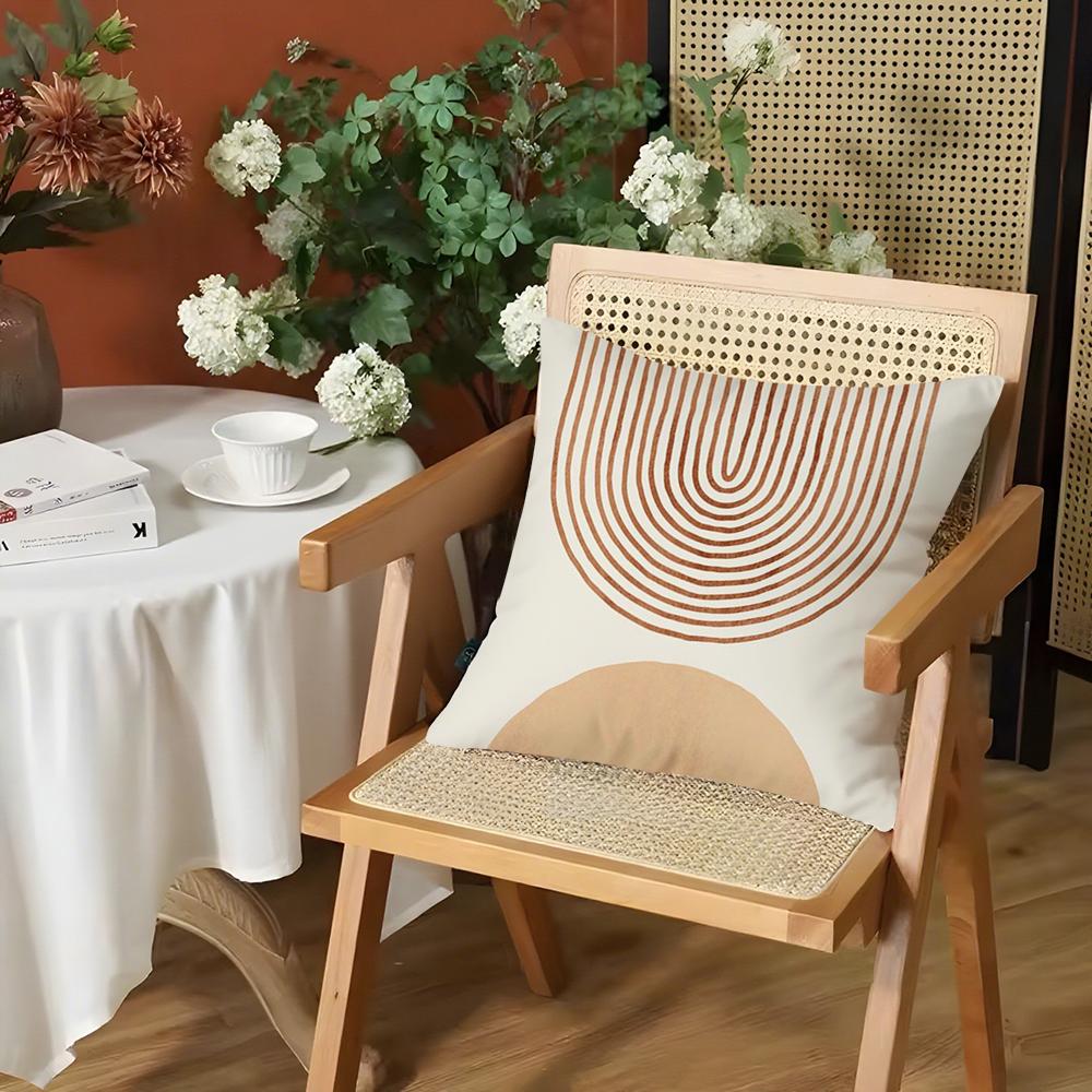 Boho Matisse Coral Lines Cushion Cover Silky Short Plush Invisible Zipper Dustproof Sofa Pillow Case for Home Decor