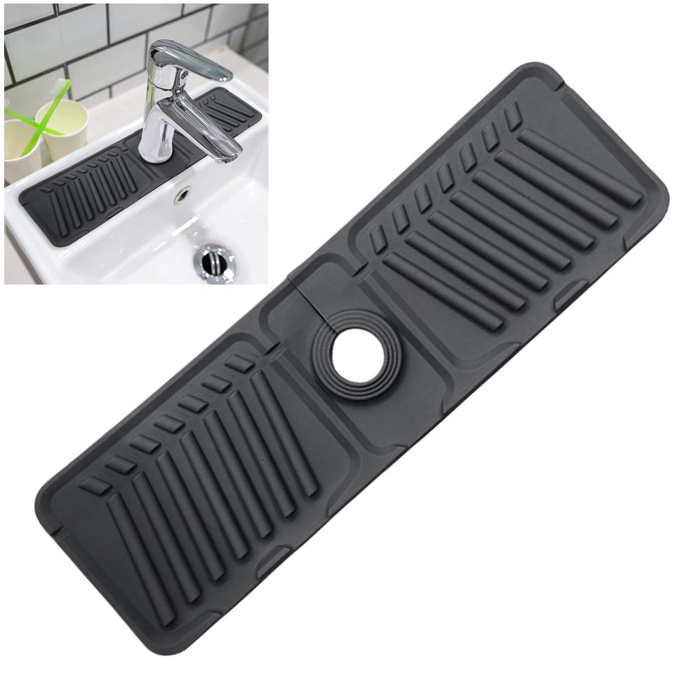 Silicone Faucet Splash Pad Multipurpose Toilet Soap Storage Faucet Mat for Rapid Drainage Kitchen Foldable Drainage Mat