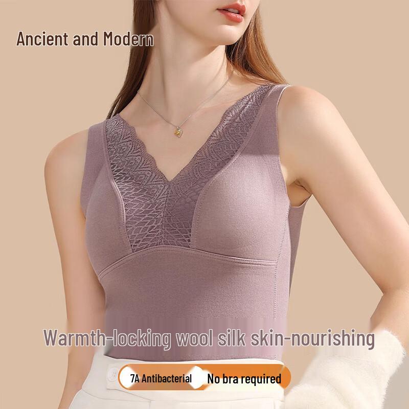Women s Gujin Thickened Wool Silk Thermal Vest XL