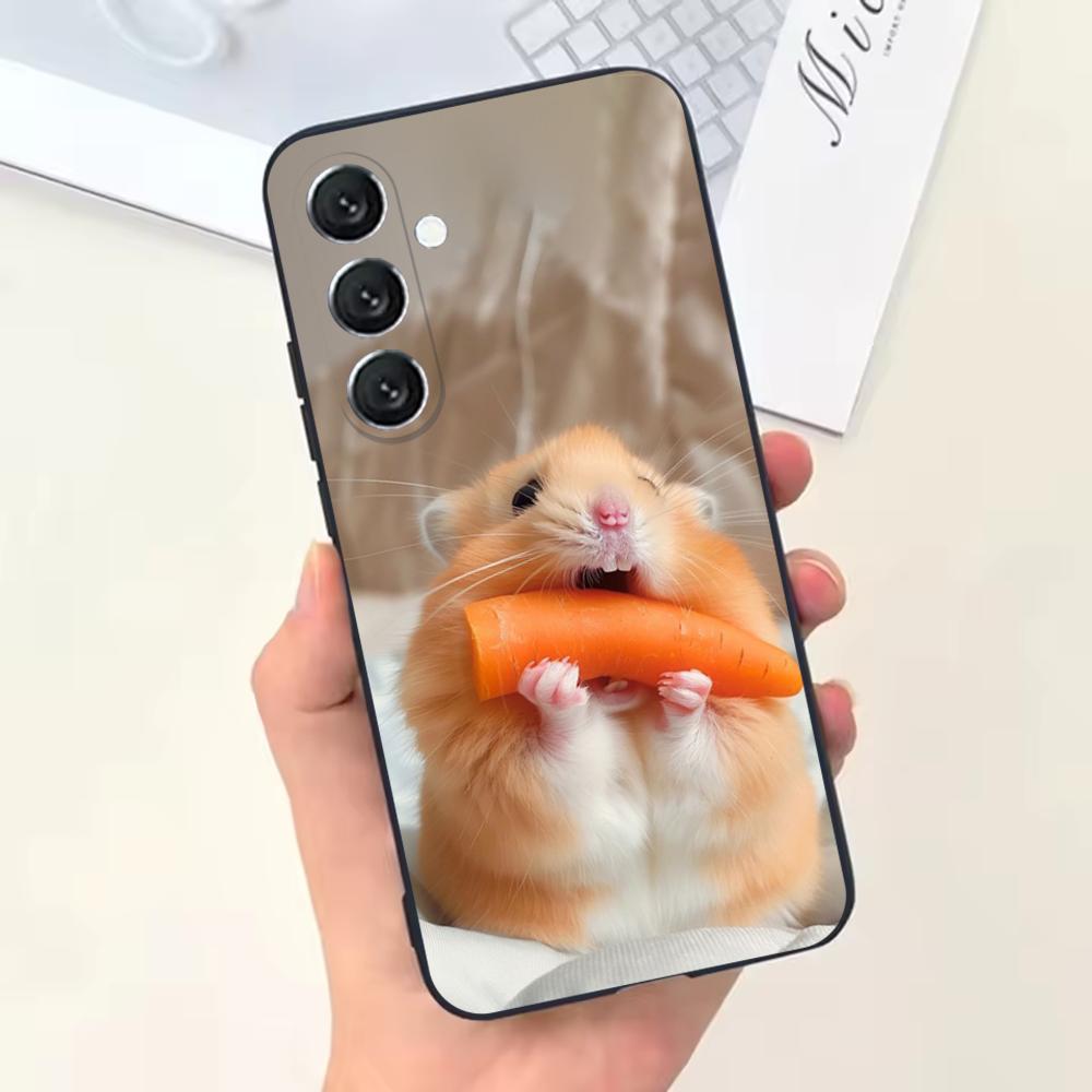 Cute Mouse Rat Hamster Phone Case For Samsung Galaxy A13,A21s,A22,A31,A32,A52,A53,A71,A80,Soft Black Shell