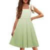 Children's Dress Without Cuff Pocket Square Collar Casual Style Gradient Print Dress