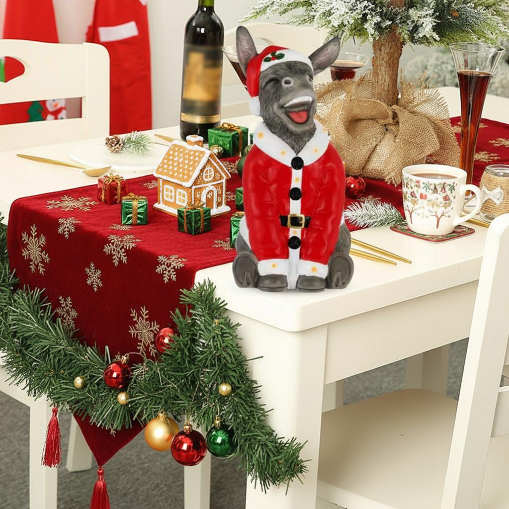 Christmas French Bulldog Resin Statue Outdoor Decoration Dog Statue Dog Figurine for Yard & Porch Decor