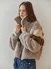Maxza Color Block Faux Fur Zip-Up Jacket