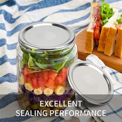 100 PCS Regular Mouth Canning Lids Split Type Canning Jar Lids Leak Proof With Seal Ring For Jars 70mm