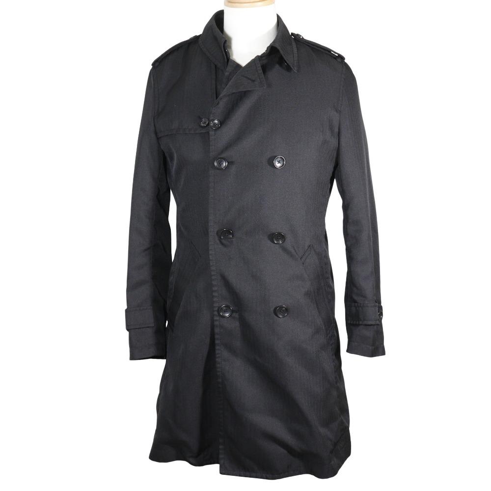 

COMME CA ISM Shadow Stripe trench coat With liner black polyester mens Used