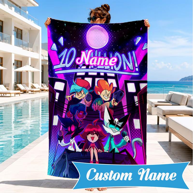 Custom Name Friday night Beach Towel Microfiber Beach Towel, Lightweight and Quick-Dry, for Summer Travel, Swimming Pool Gift
