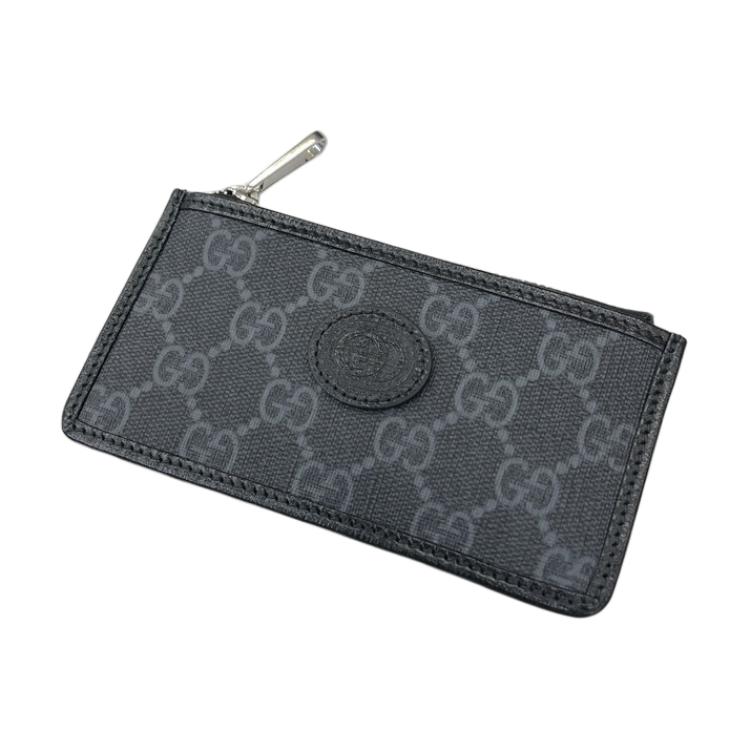 Gucci GG Monogramm Leinwand Reißverschluss Rundum Kartenhalter Geldbörse Tasche Für Unisex Täglichen Gebrauch