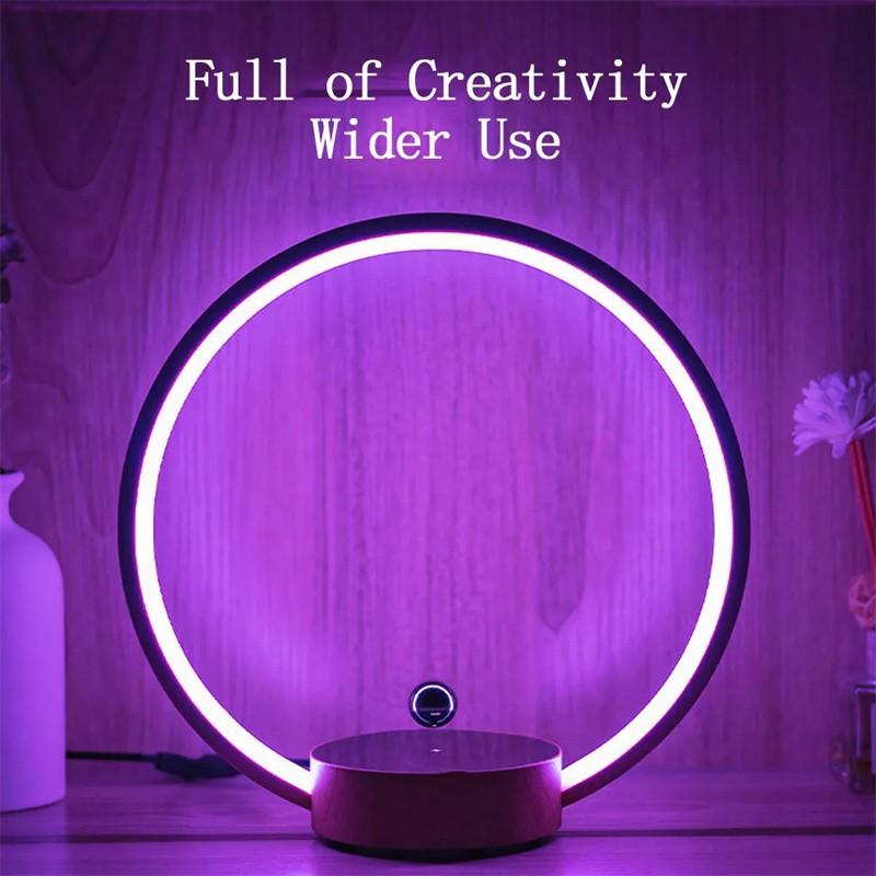 Levitating Ring Circular Lamp Magnetic Levitation Gradient Light Floating Ball for Office Bedroom Home Decor Creative Gift
