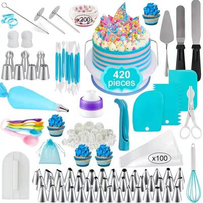 420pcs Reposteria Cake Decoration Tools Spatula Set Baking Molds Pastry Tools Cake Design Accessories Fudge Bag Attachment Set