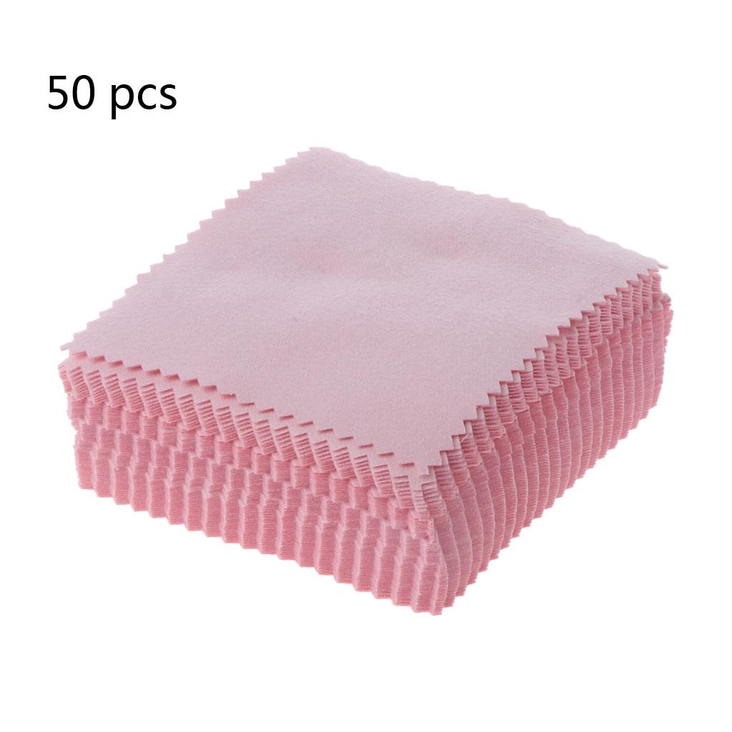 50 Pcs Double-sided Velvet Cloth Jewelry Polishing Cleaning Cloth for Silver 1