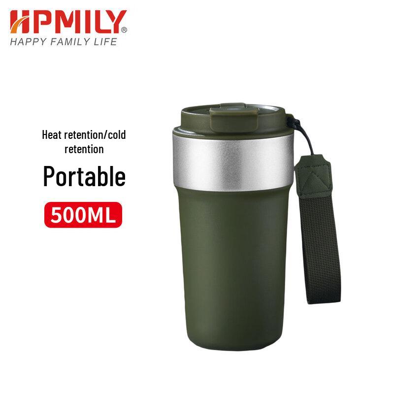 HPMILY Dual-Drink 304 Stainless Steel Insulated Coffee Cup